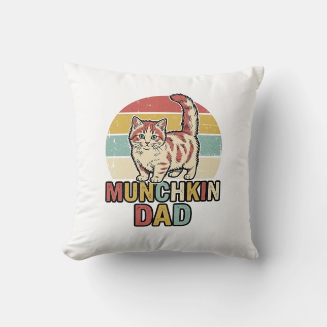 Munchkin Pappa Retro Kattälskare Vector T-Shirt De Kudde (Framsida)