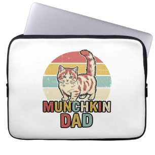 Munchkin Pappa Retro Kattälskare Vector T-Shirt De Laptop Fodral
