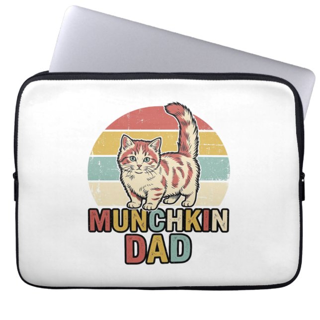 Munchkin Pappa Retro Kattälskare Vector T-Shirt De Laptop Fodral (Framsidan)