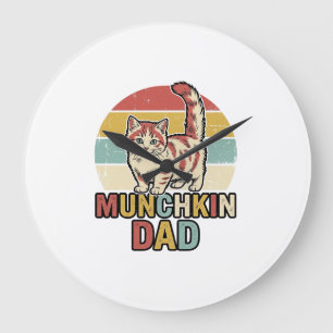 Munchkin Pappa Retro Kattälskare Vector T-Shirt De Stor Klocka