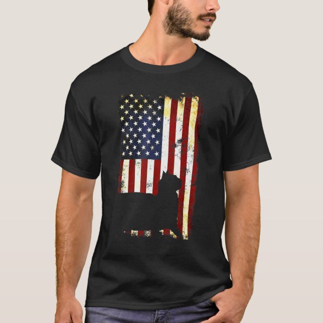 Munchkin Silhouette American Flagga 4:e juli T Shirt (Framsida)