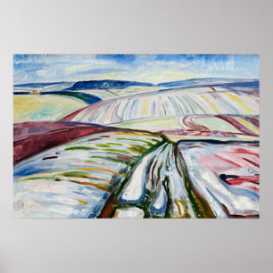 Munchs expressionistiska vinterfälts snökonst poster