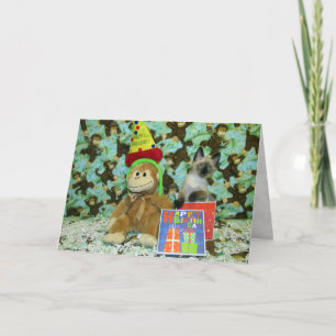 Munchs födelsedag Önskemål - siamesisk katt/kattun Kort