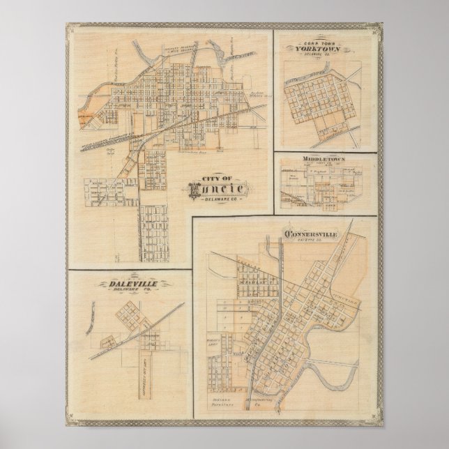 Muncie, Delaware Co.-Yorktown Poster (Framsidan)