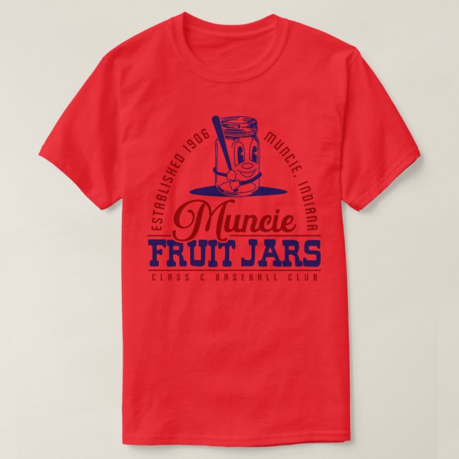 Muncie Fruit Jars Baseboll T Shirt (Design framsida)