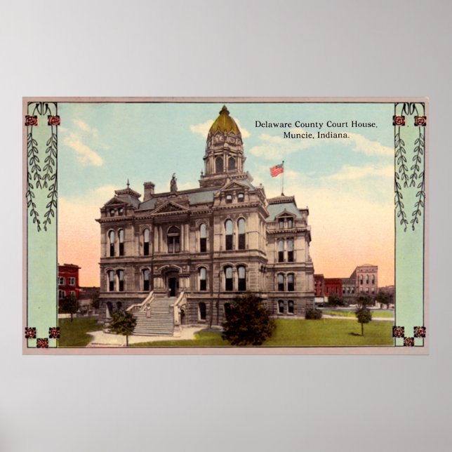 Muncie, Indiana Domstol Poster (Framsidan)