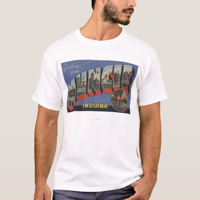Muncie Indiana - stora brevplatser T Shirt (Framsida)