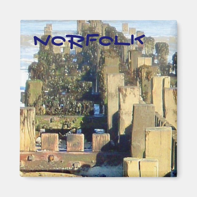 Mundesley Beach Groin, Norfolk, Förenade kungarike Magnet (Framsidan)