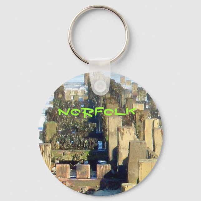 Mundesley Beach Groin, Norfolk, UK keychain Nyckelring (Framsida)