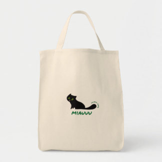Mundo Gato Black Cat "MIAUUU" Minimalist Tote Bag Tygkasse