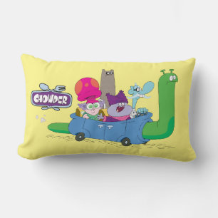 Mung, Chowder, Shnitzel och Truffles i Snigel Car Lumbarkudde