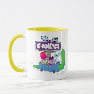 Mung, Chowder, Shnitzel och Truffles i Snigel Car Mugg