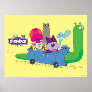 Mung, Chowder, Shnitzel och Truffles i Snigel Car Poster