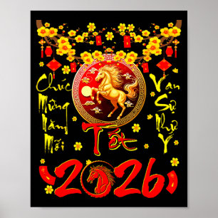 Mung Nam Moi Tet 2026 vietnamesiska nyår Ho Poster