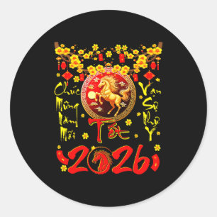 Mung Nam Moi Tet 2026 vietnamesiska nyåret Ho Runt Klistermärke