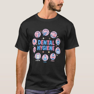 Munhygien Nationell Månad Tråd Tandborste Rena Tän T Shirt