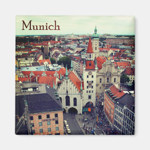 Munich Altes Rathaus från den Marienplatz souveni Magnet
