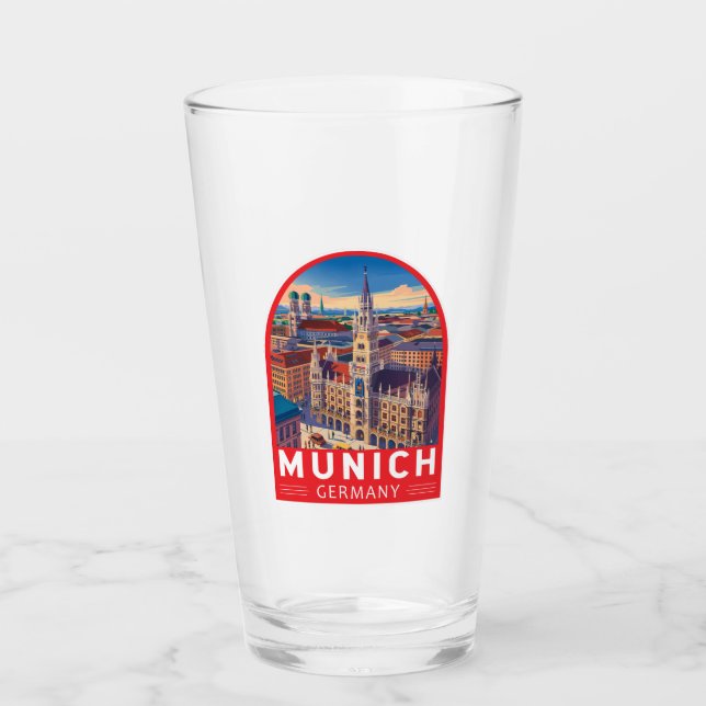 Munich Germany Travel Art Emblem Glaskopp (Framsida)