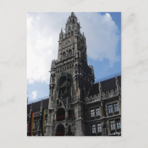 Munich tar tid på torn Marienplatz Vykort