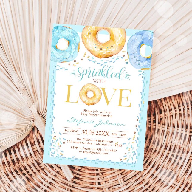 Munk Dekorerad med Kärlek Baby Shower Inbjudan (Skapare uppladdad)