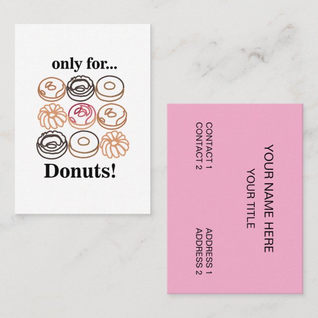 Munk Donut Söt Bageri Mat Visitkort (Fram/baksida)