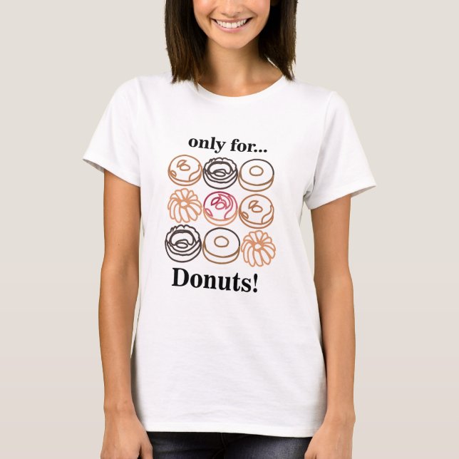 Munk Doughnut Söt Rolig T Shirt (Framsida)