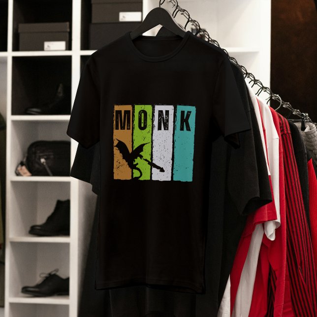 Munk Dungeon Fantasy Role play Grunge T-Shirt (Skapare uppladdad)