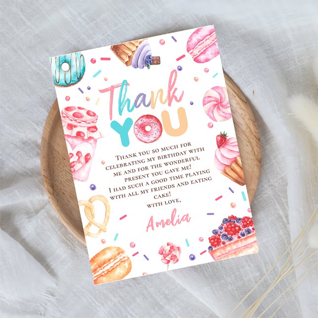 Munk Godis Flickas Födelsedagsfoto Tackkort Tack Kort (Skapare uppladdad)