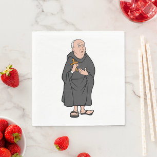 Munk Holding Kor i Robe Medieval Religiösa Pappersservett