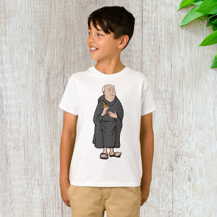 Munk Holding Kor i Robe Medieval Religiösa T Shirt