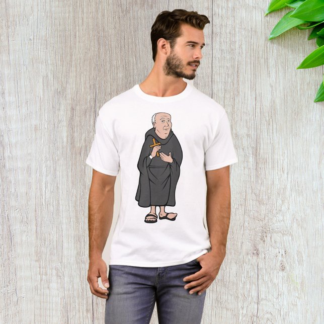 Munk Holding Kor i Robe Medieval Religiösa T Shirt (Skapare uppladdad)