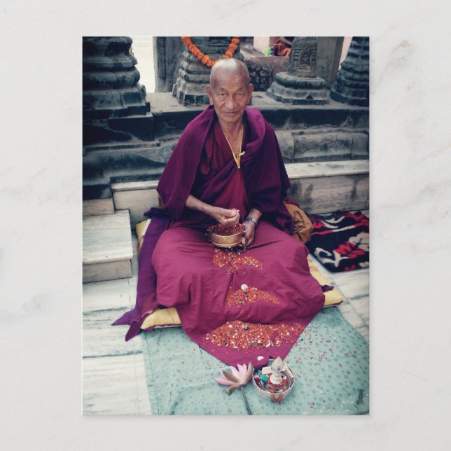Munk i Bodh Gaya Postcard Vykort (Framsida)