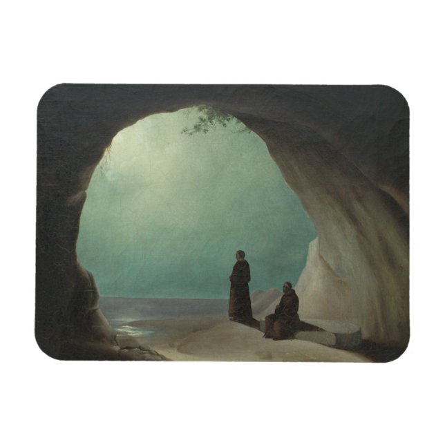 Munk i en Grotto (av Carl Blechen) Magnet (Horisontell)