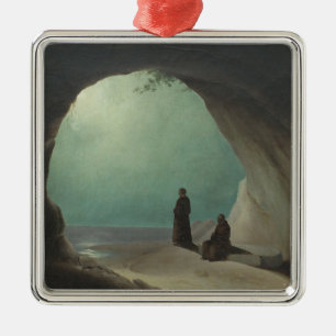 Munk i Grotto (av Carl Blechen) Julgransprydnad Metall