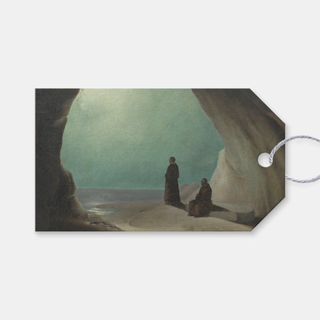 Munk i Grotto (av Carl Blechen) Presentetikett (Framsidan (Horisontell))