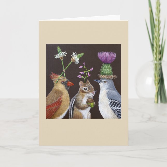 Munk i hälsningskortet Mitten Kort (Framsida)