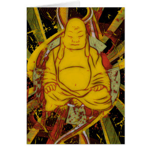 Munk i meditation hälsningskort