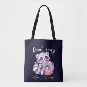Munk Inte Orolig Söt Kawaii Tvättbjörn Tygkasse