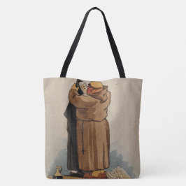 Munk kyssande nun, flott vattenfärgsfärg Tote Bag Tygkasse