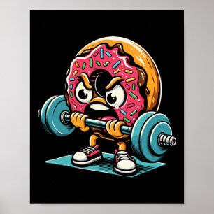 Munk Lyfter Vikter Rolig Gym Träning Viktlyftning Poster