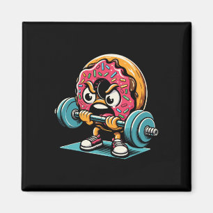 Munk Lyfter Vikter Roligt Gym Träning Viktlyftning Magnet