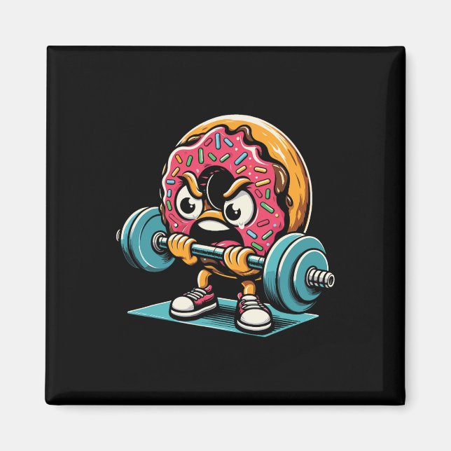 Munk Lyfter Vikter Roligt Gym Träning Viktlyftning Magnet (Framsidan)