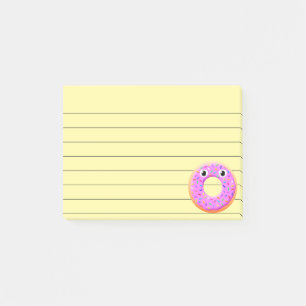 Munk med ögon och strössel Teckning Linjerad 4x3 Post-it Block