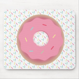 Munk med rosa frostad 3D-donut och strössel Musmatta