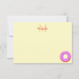 Munk med sprinkles Teckning Monogram Anteckningskort