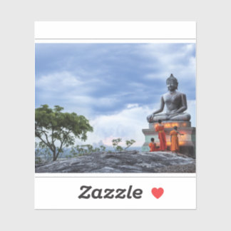 Munk och Buddha Statue Klistermärken