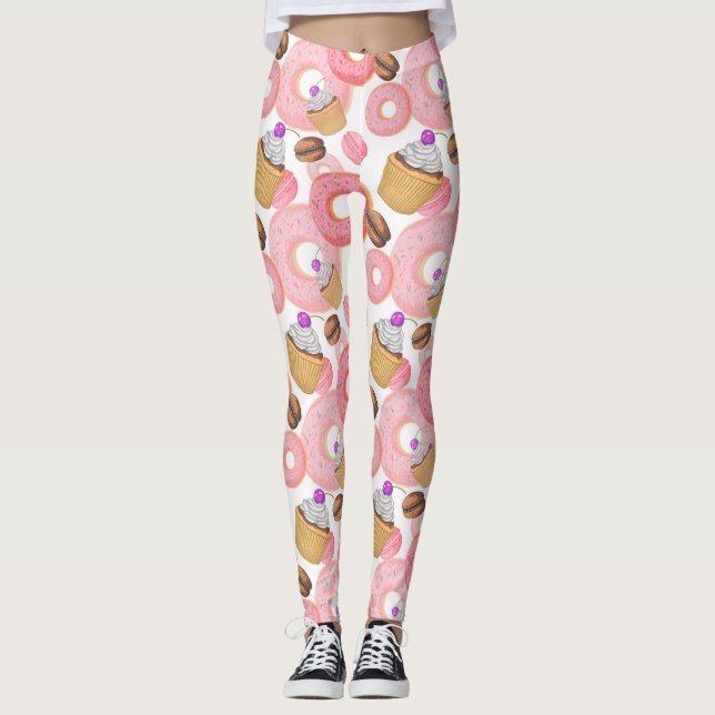 Munk- och muffinefterrättmönster leggings (Framsida)