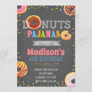 Munk- och pajamaspartyinbjudan inbjudningar
