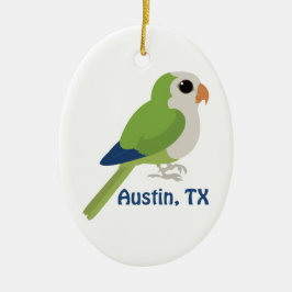 Munk Parakeet-Austin, Texas Julgransprydnad Keramik