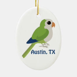 Munk Parakeet-Austin, Texas Julgransprydnad Keramik